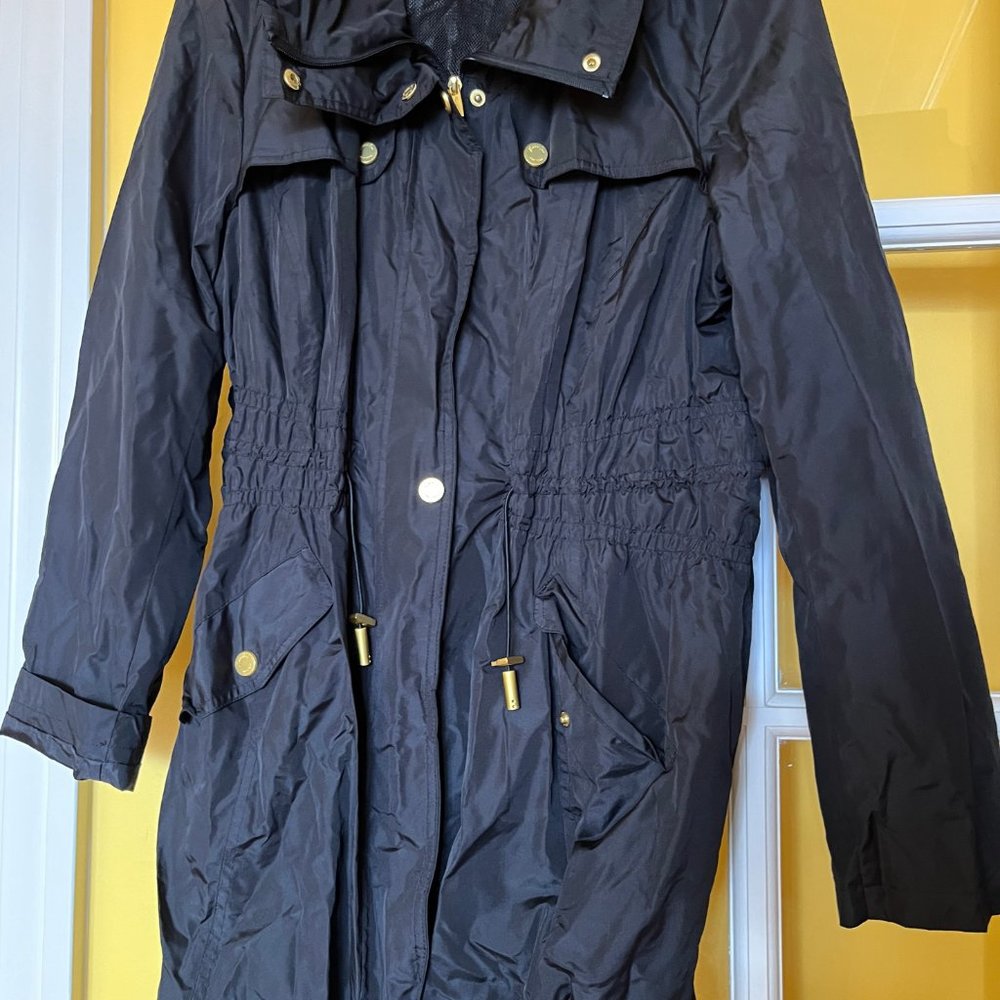 Kenneth Cole Women's Rain Jacket, Size XL, Navy Blue, Zippered